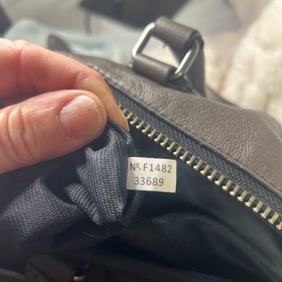 Coach Rhyder Gunmetal Metallic Leather Satchel - Picture 13 of 13